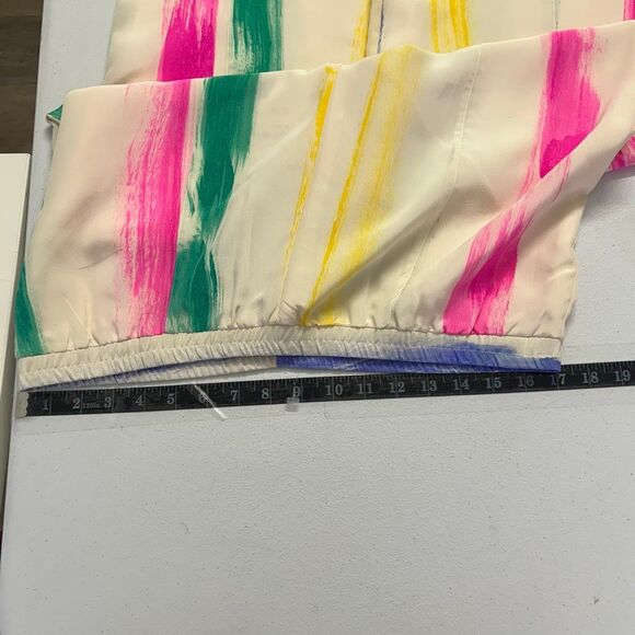 Vintage NWT Bonnie Boerer 100% Silk‎ Rainbow Abstract Pants M Hong Kong Artsy - Picture 8 of 10